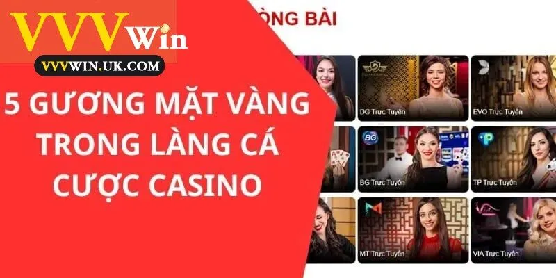 5 gương mặt vàng trong làng cá cược casino